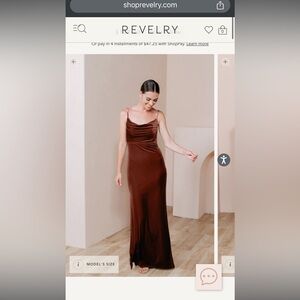 REVELRY terracotta Skye Velvet bridesmaid dress